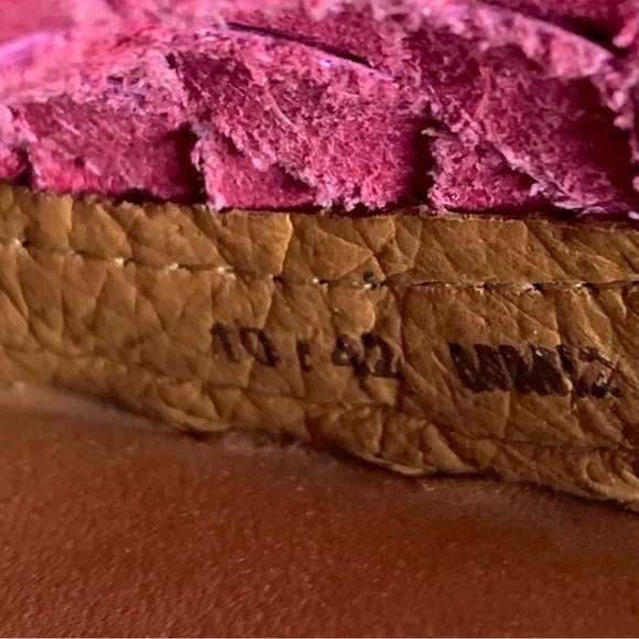 Sofft Ardee Woven Leather Stacked Heel Slip On Slide Sandal Purple Pink 10 - Picture 10 of 11